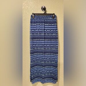 Hollister Blue Patterned Maxi Skirt